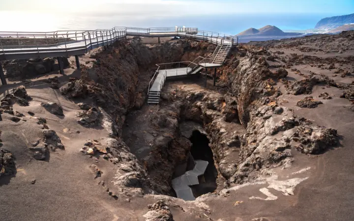 Cueva de las Palomas lava tube in La Palma near Casa Rosabel